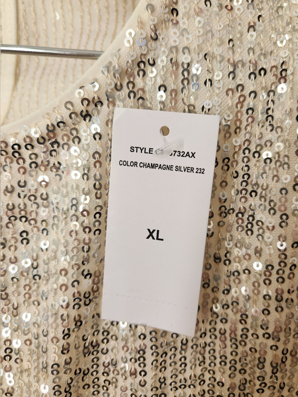 CeCe Silver Sequin Ruffle Top - Picture 10 of 12